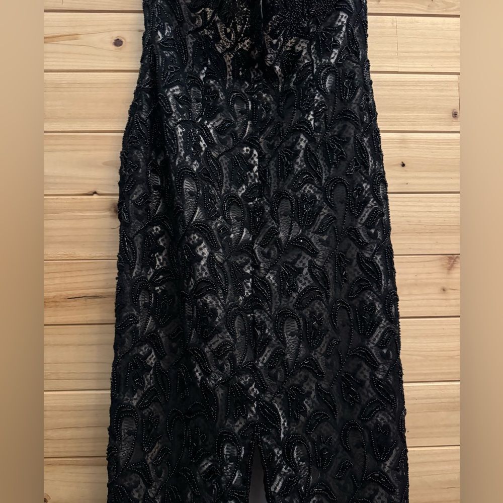 Vintage Stenay Size Small Beaded High Halter Scalloped Neckline Fancy Prom Gown - Picture 11 of 14